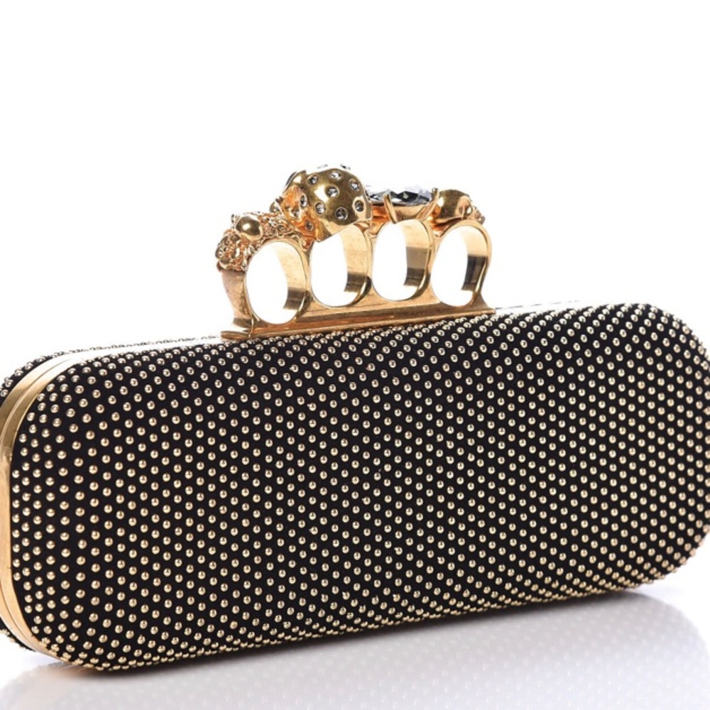 Alexander McQueen Skull Four Beaded Long Clutch